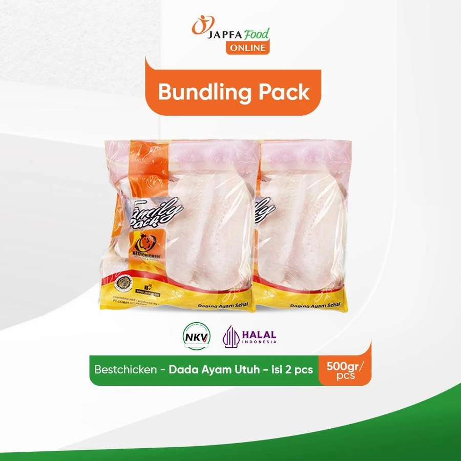 Bestchicken Bundling Hemat Dada Ayam Utuh 500 gr - Isi 2 pack