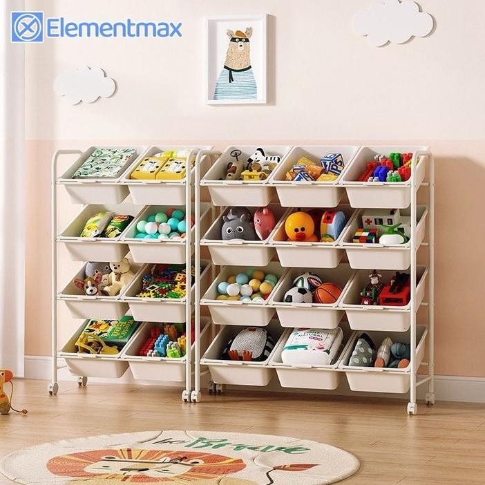Jual Elementmax Rak Penyimpanan Mainan Anak,Rak Roda Susun Serbaguna ...