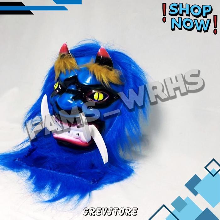 Jual Topeng Gedruk Topeng Buto Monster Bahan Spons Biru Murah | Shopee ...