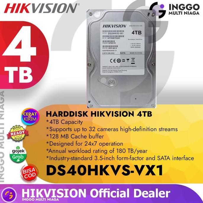Jual Harddisk Hikvision Ds40Hkvs-Vx1 4Tb Resmi Original Hdd Internal ...