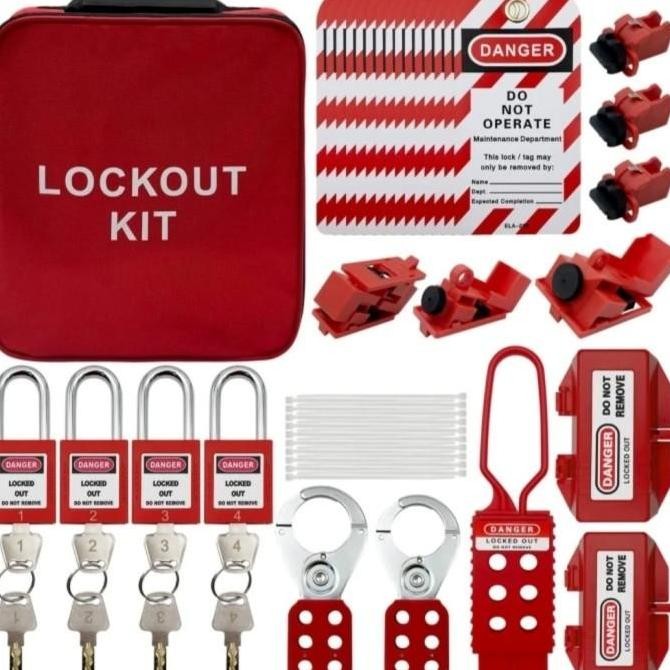 Jual siap kirim] Lockout Tagout Kit Electrical Loto Clamp On Circuit ...