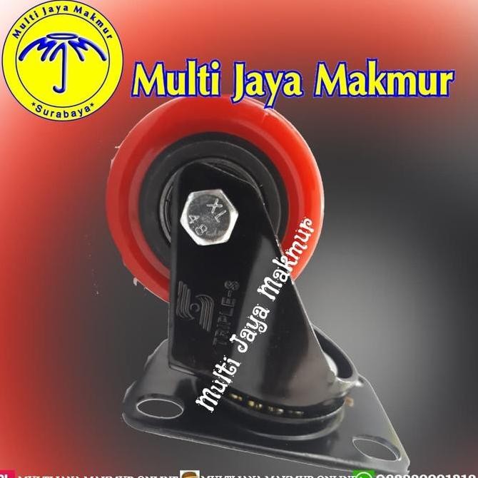 Jual RODA PU MERAH HIDUP 2INCH (BB) | Shopee Indonesia