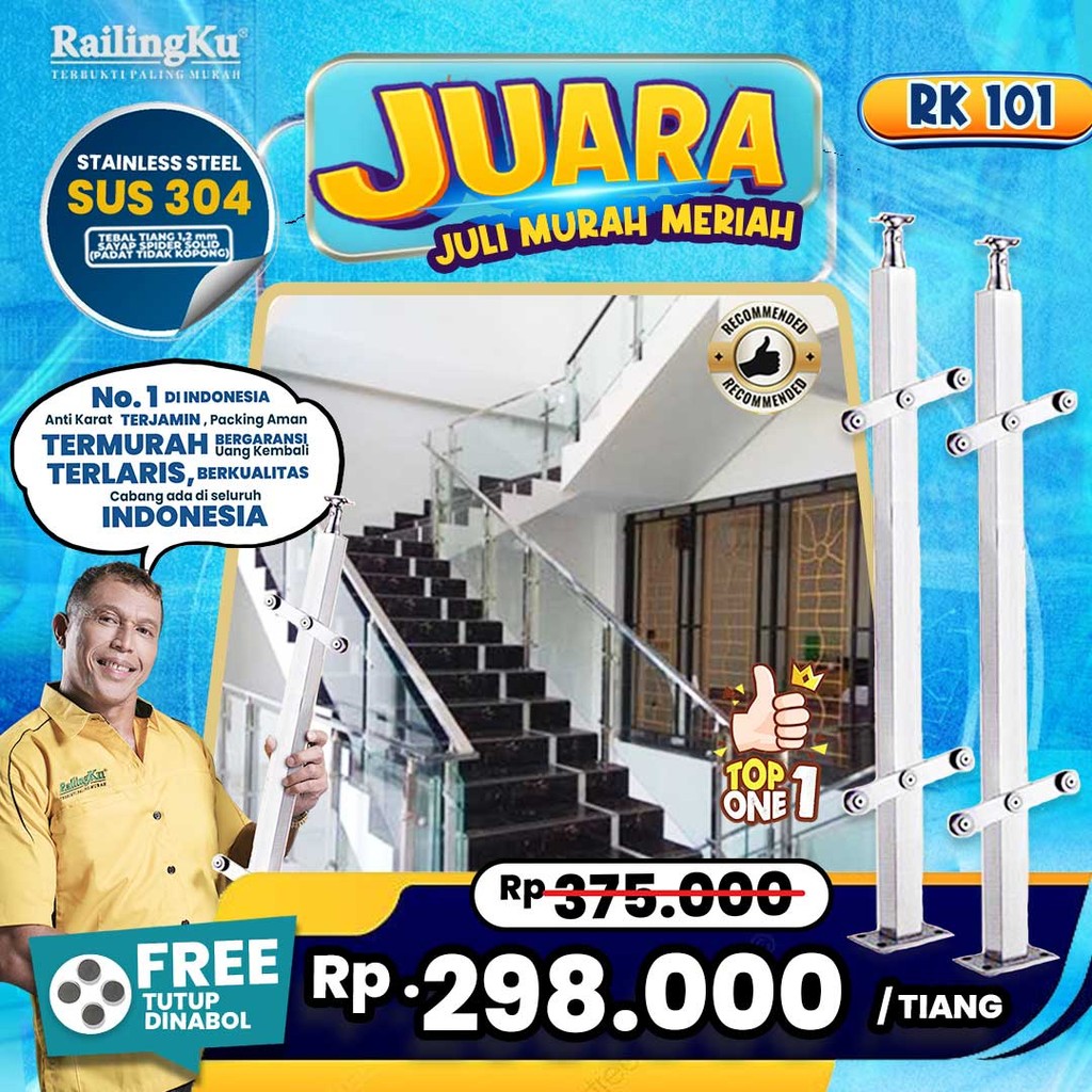 Jual Railing Tangga Stainless Hollow Tiang Railingku [JUARA] RK 101 ...
