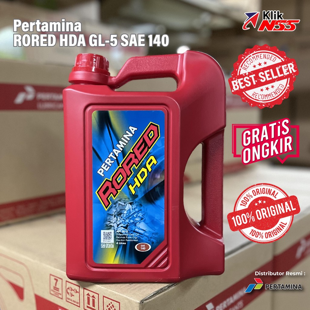 Jual Oli Mobil Pertamina RORED HDA MIN 140 GL5 5L | A070107441 | Shopee ...