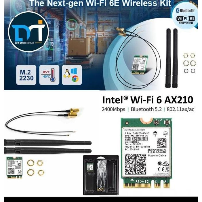 Jual Module M.2 WiFi 6E KIT NGFF AX210 Wireless Card For Asrock ...