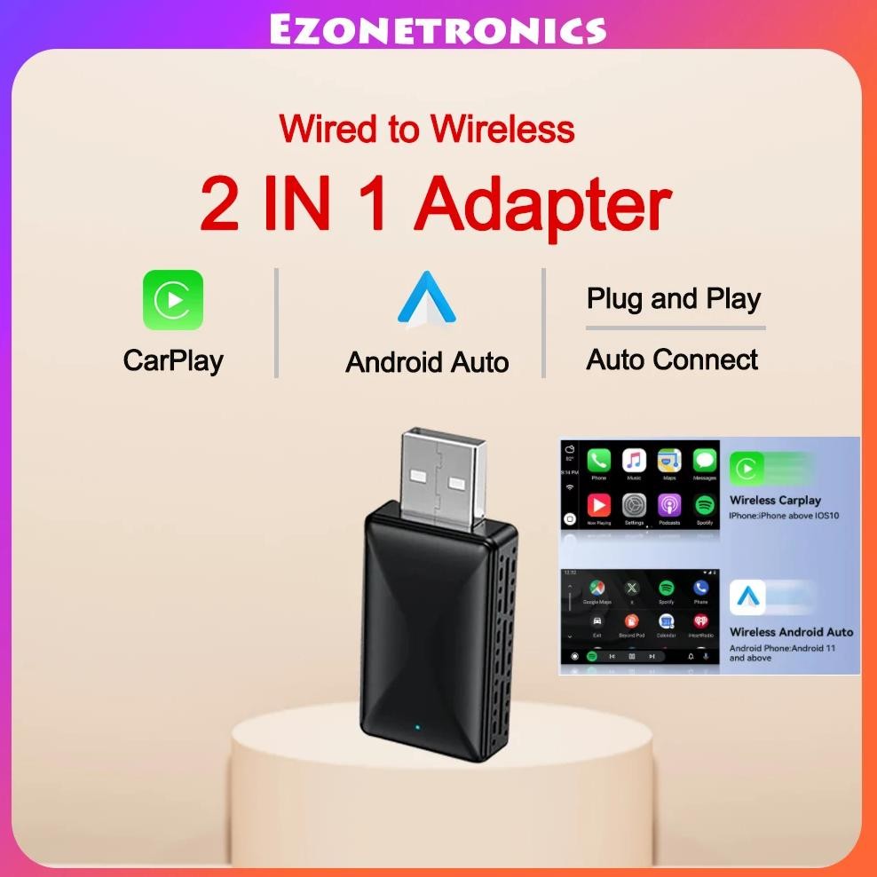 Jual 2In1 Wired To Wireless Carplay Android Auto Adapter For Oem Car ...