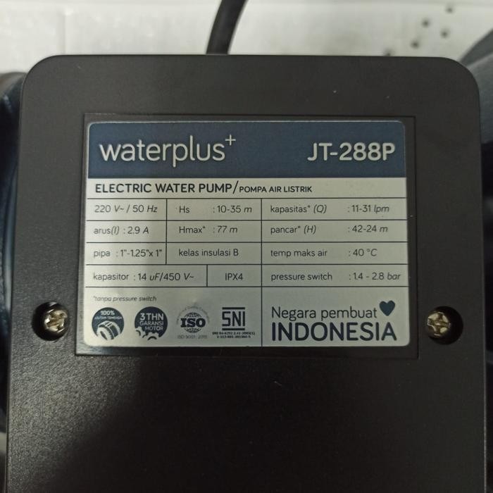 Jual AS Pompa Air Jet Pump Waterplus JT 288 PA Tanpa Tabung | Shopee ...