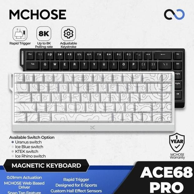 Jual Mchose Ace68 Pro 8K Hall Effect 65% Keyboard Rapid Trigger Socd ...