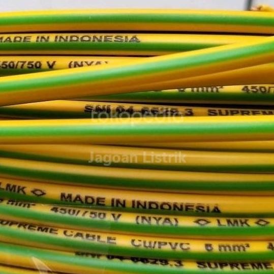 Jual [Expert] Kabel NYA 6mm Supreme 6 mm Ecer Kuning Hijau Supreme ...
