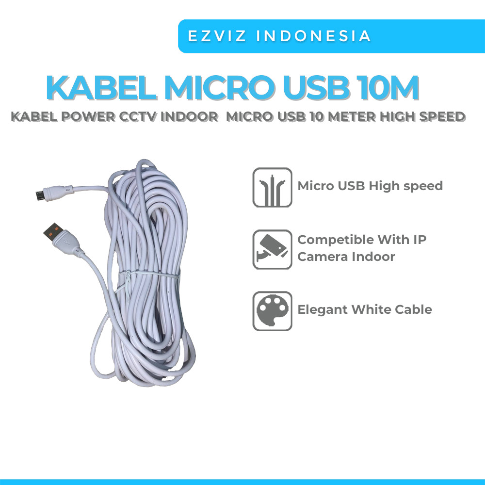 Jual KABEL-MICRO-USB-10M KABEL POWER CCTV INDOOR MICRO USB 10 METER ...