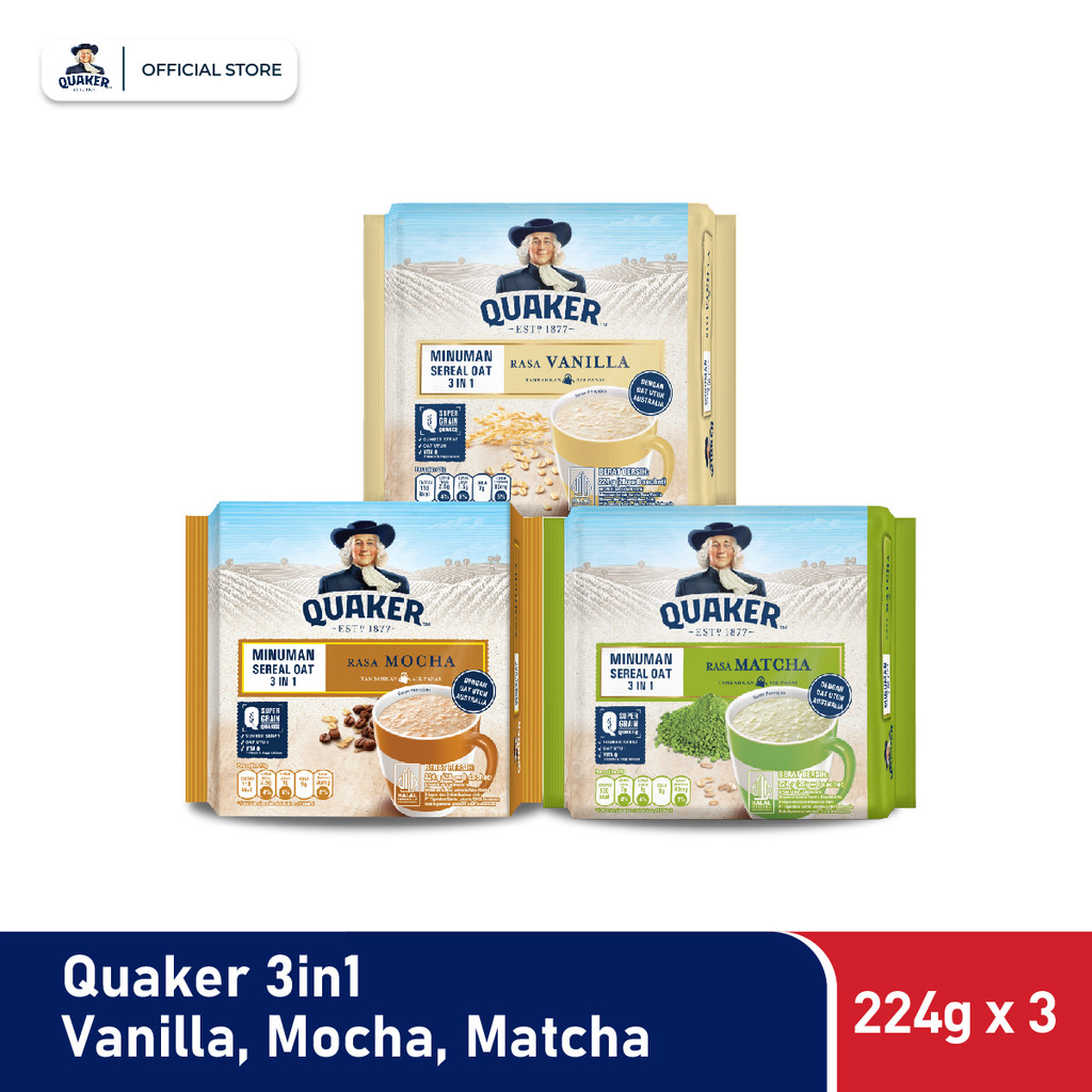 Jual Quaker 3in1 Minuman Sereal Oat Paket 3 Rasa - 2 | Shopee Indonesia
