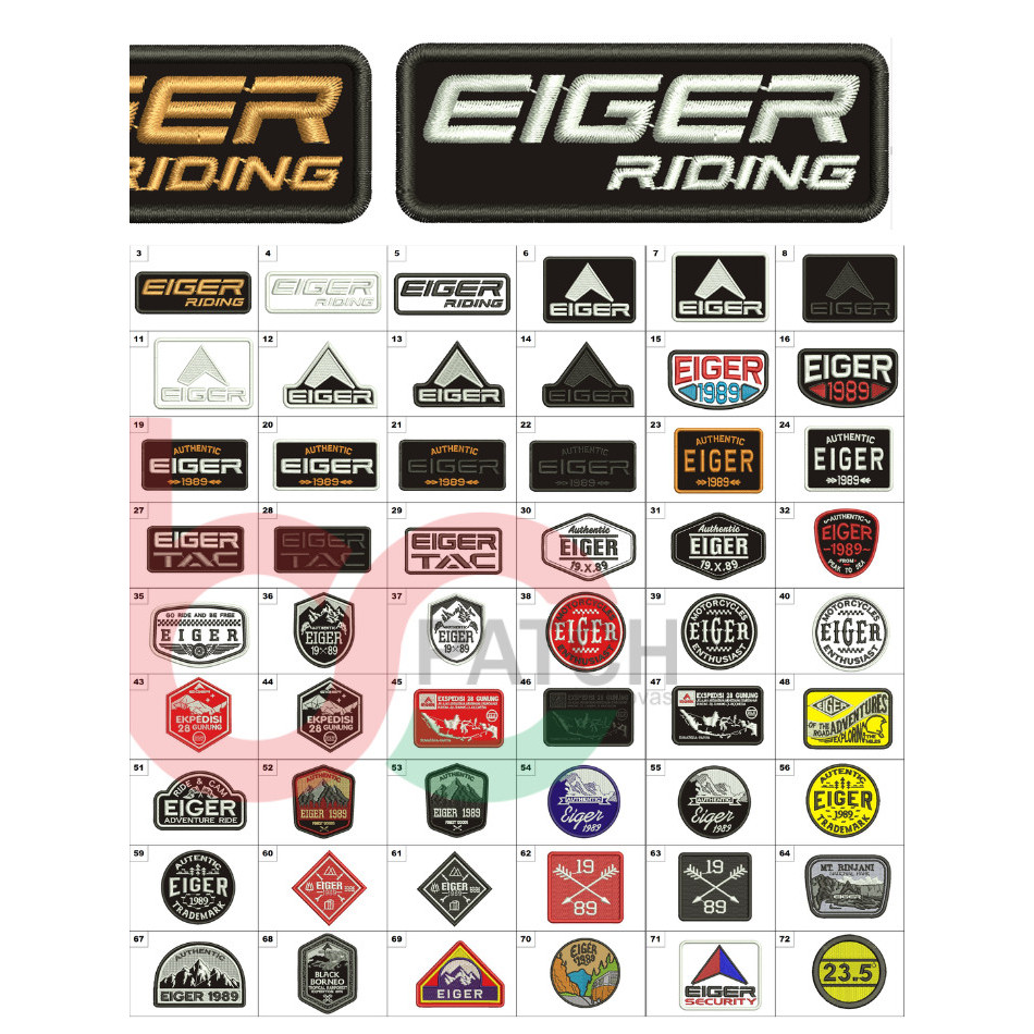 Jual ISTUDIOS-299 PATCH BORDIR LOGO EIGER RIDING NAMA AKSESORIS ...