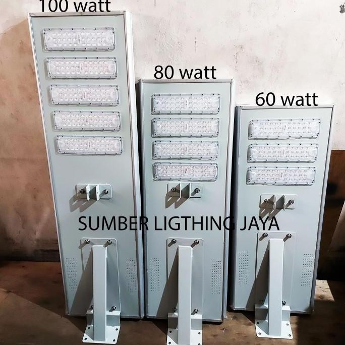 Jual Lampu Jalan Led Solar Panel All In One 60W 80W 100W / Lampu Pju ...