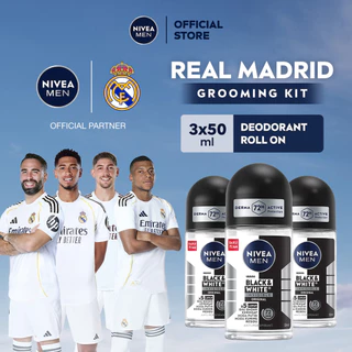 NIVEA MEN Personal Care Deodorant Invisible Black&White Roll-On 50 ml Triplepack