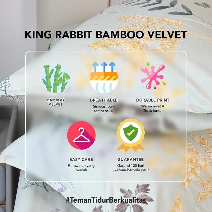 Jual King Rabbit Bamboo Velvet Set Sprei Koleksi Polos | Shopee Indonesia
