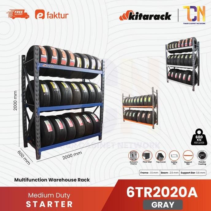 Jual 6TR2020 KITARACK Tire Rack Rak Ban Motor Mobil 600KG Rak Besi ...