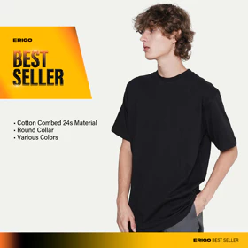 Erigo T Shirt Basic Meghan Black Kaos Basic Polos Unisex