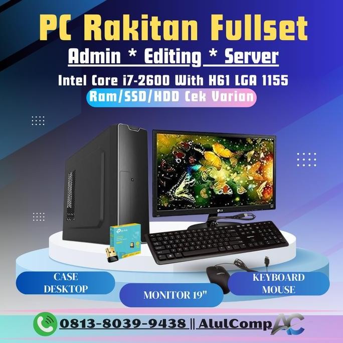 Jual Paket Pc Komputer Rakitan Fullset Server I7 2600 - Case Slim ...