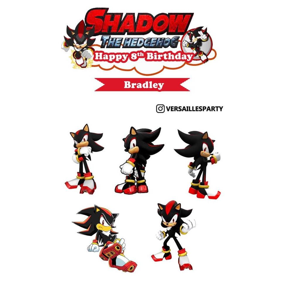 Jual Topper Sonic Shadow / Shadow Hedgehog / Hiasan kue Sonic Shadow ...