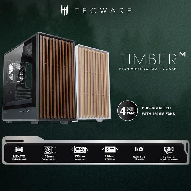 Jual TPA Case Tecware TIMBER M Earthy Aesthetic | M-ATX Casing with Pre ...