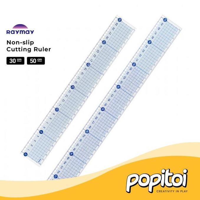 Jual Raymay Fuji Non Slip PET Cutting Ruler 30 50 cm Penggaris Panjang ...