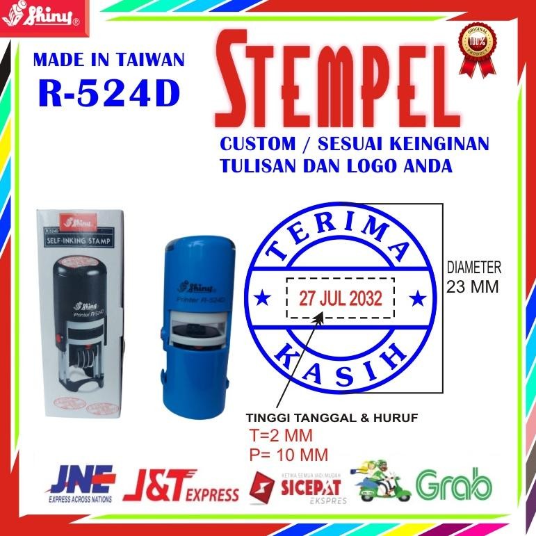 Jual STEMPEL CAP SHINY PRINTER R-524 DAN R-524D 1 WARNA ONTOMATIS ...