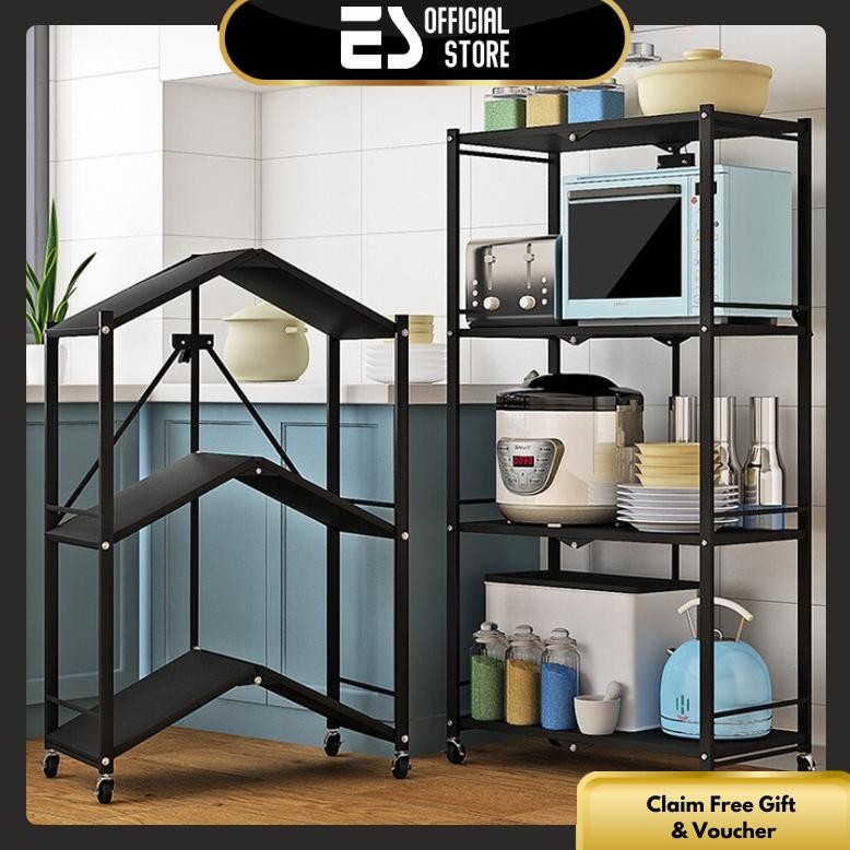 Jual Terlaris Es Rak Dapur Multi Fungsi Tanpa Instalasi Rak Penyimpanan ...