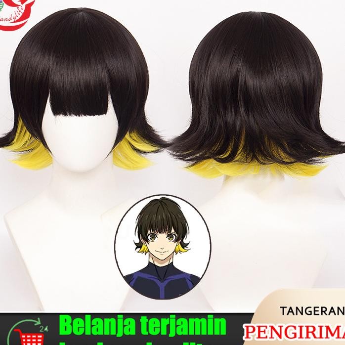 Jual Cosplay Wanime Blue Lo Bachira Meguru Hitam Kuning Ombre Rambut ...