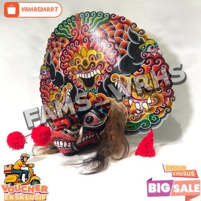 Jual Barongan Telon Vip Ukuran 22 Full Kayu Barongan Caplokan Kayu Red ...