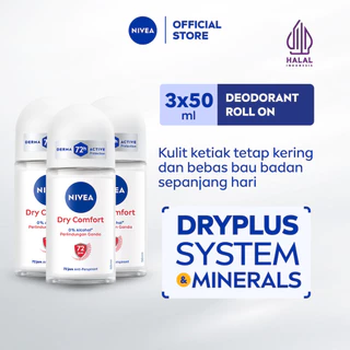 NIVEA Personal Care Deodorant Dry Comfort Roll-On 50 ml Triplepack