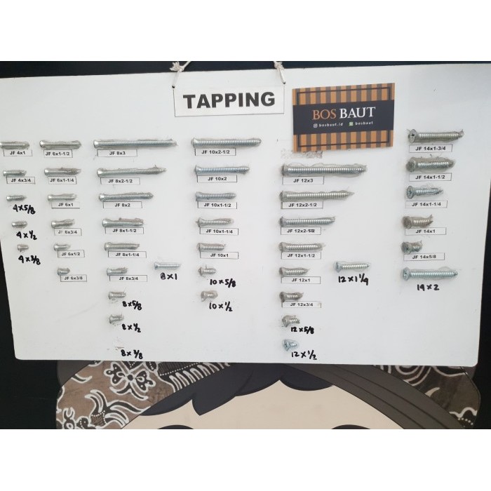 Jual Skrup Tapping JF Ukuran #6 x 1-1/2 PUTIH (ISI 10 PCS) | Shopee ...