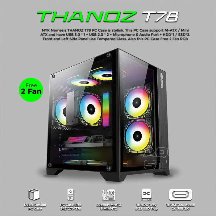 NYK Nemesis PC Case Mini- ITX M-ATX THANOZ T78