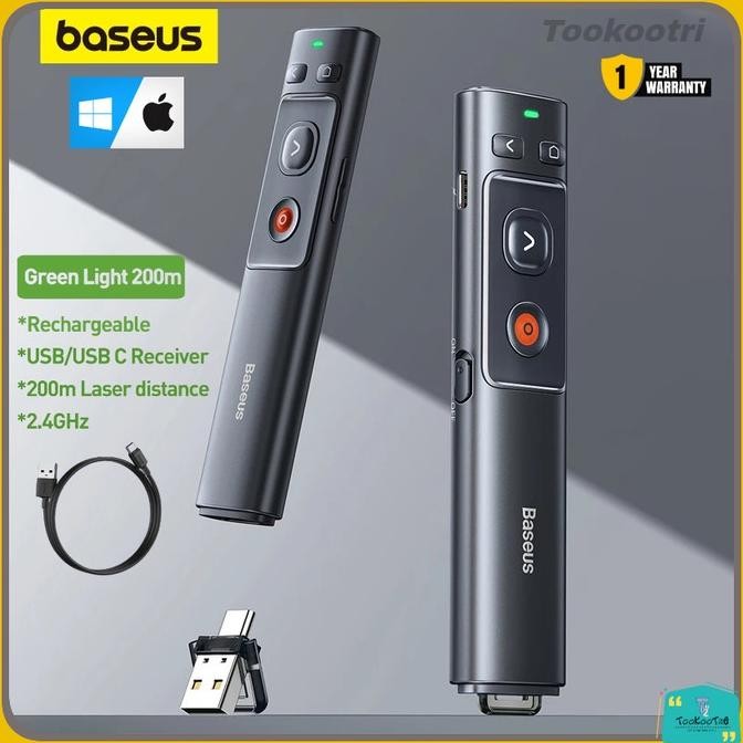 Jual uk-68 Baseus Pointer Wireless Laser Hijau Merah Presenter ...
