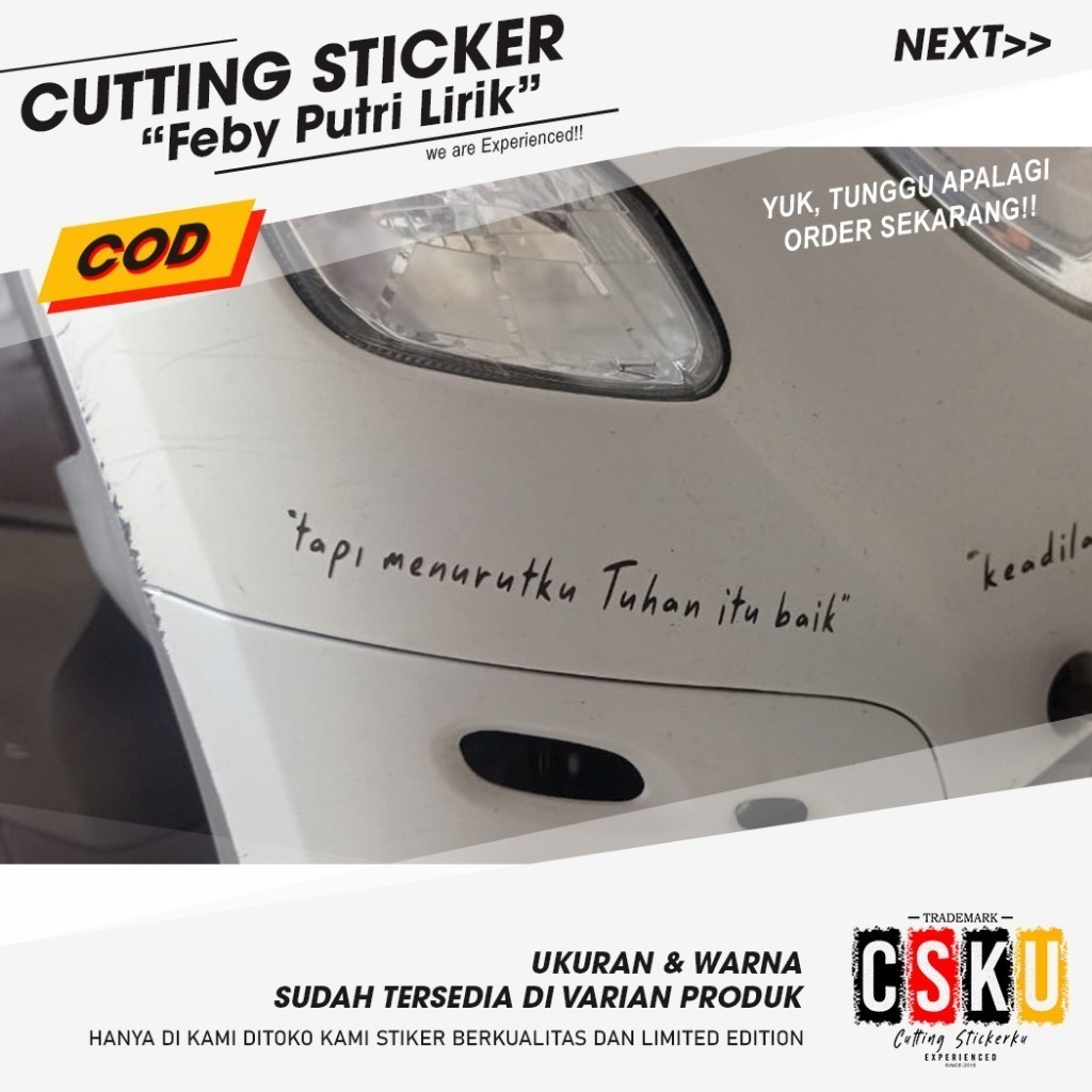 Jual Cutting Stiker Feby Putri Lirik Variasi Motor Aksesoris Mobil Helm ...