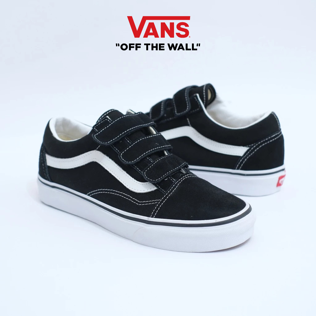 Jual Vans Old Skool Velcro Black White Original Shopee Indonesia