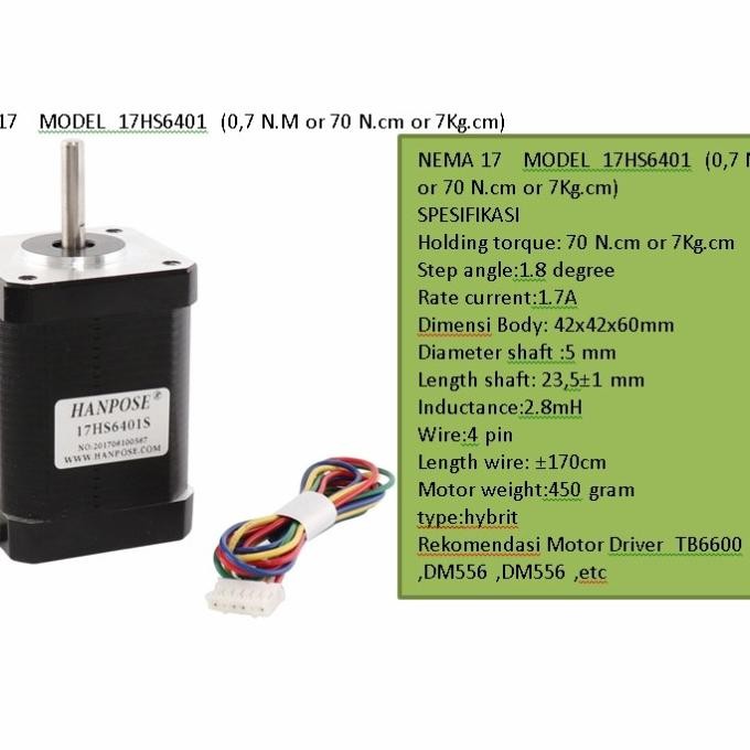 Jual [ Ofe ] Stepper Motor 17Hs6401 1.7A High Torque Nema 17 Stepper ...