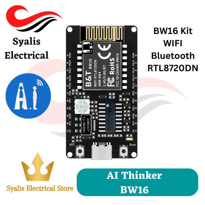 Jual Ai Thinker Modul Bw16 Wifi + Bluetooth 5.0 Rtl8720Dn Base On Node ...