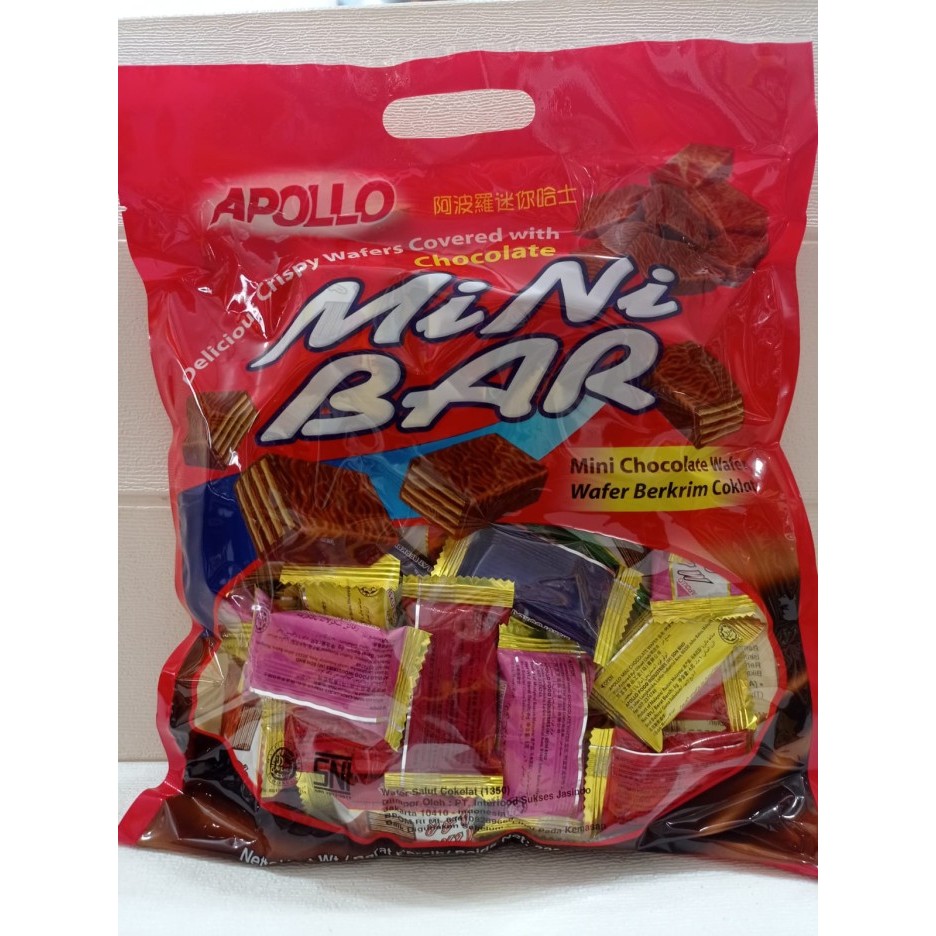 Jual Apollo Mini Bar 300 Gram (Isi 50 Pcs) Snack Chocolate Wafer ...