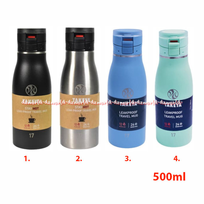 Jual Takeya 500ml Vacuum Flash Black Botol Minum Tahan Lama Panas ...