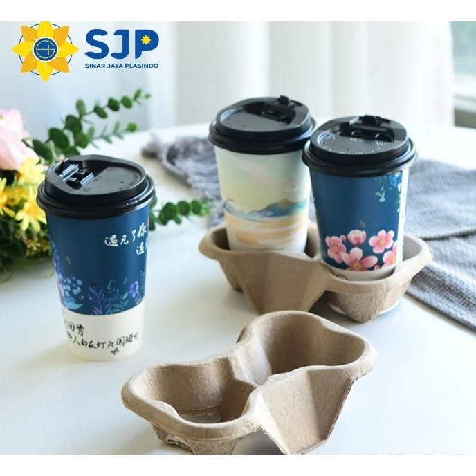 Jual PERDUS Paper 4 Cup Holder 2 in 1 bisa di belah 2 Tatakan gelas ...