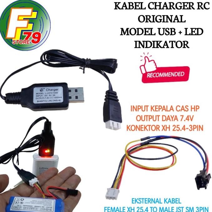 Jual Charger RC USB Universal Original Output 7.4V 2A Plus Led ...