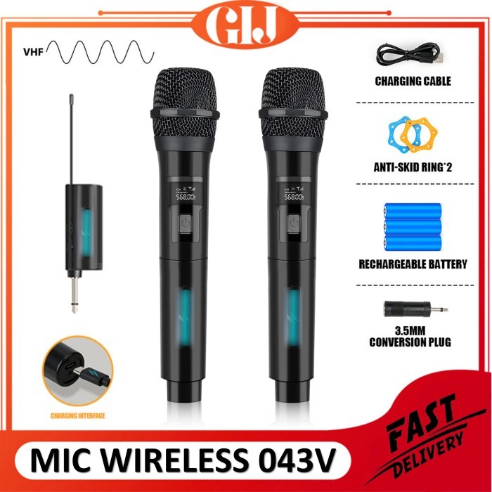 Jual Ready Stock Mic Microphone Wireless Profesional Mic Karaoke With ...