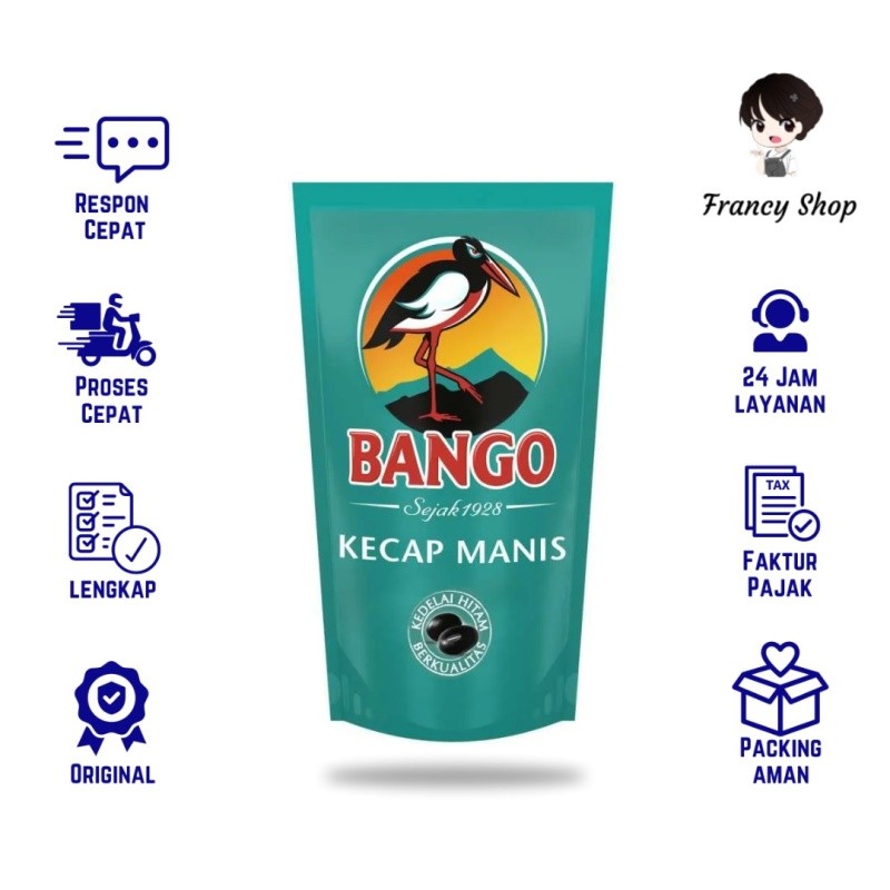 Jual Kecap Manis Bango Hitam Refill 735 ml / 1000 gr | Shopee Indonesia