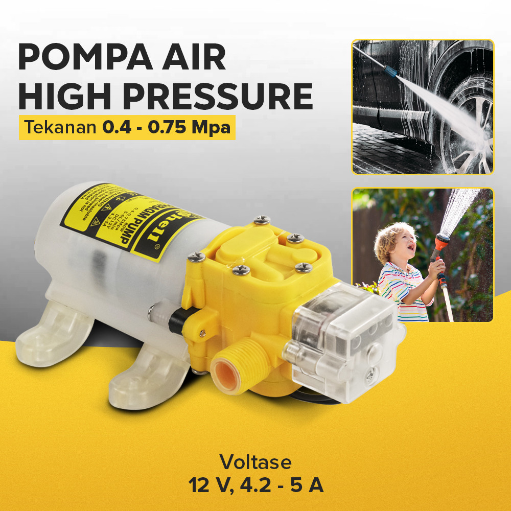 Jual Shell Pompa Air High Pressure Car Washing Water Diaphragm Pump 80W ...