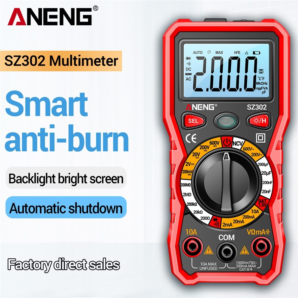 Jual Aneng Digital Multimeter Multitester Voltage Tester With Flashlight Sz Shopee Indonesia