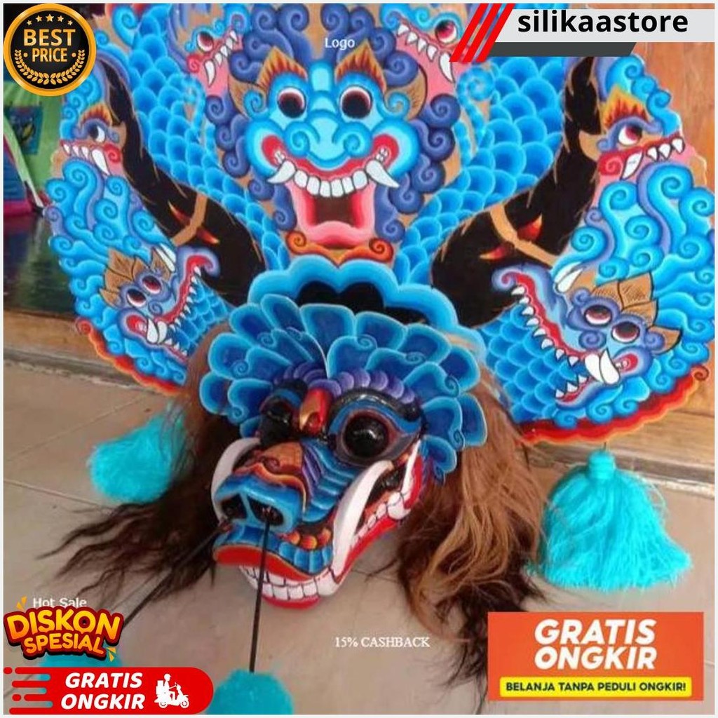 Jual [New Barongan Kayu] Barongan Barongan Telon Biru Full Kayu Waru ...