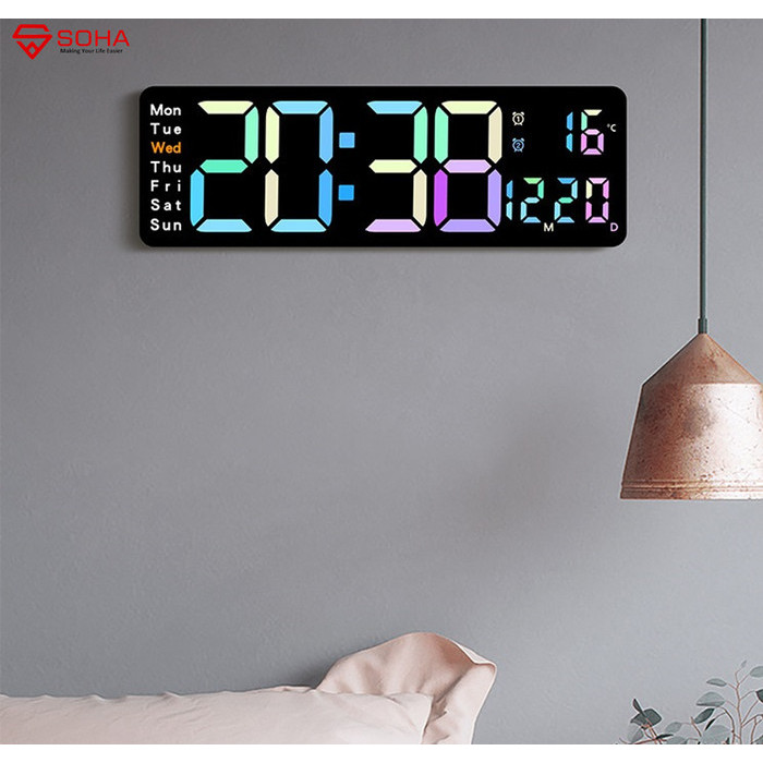 Jual Jd-5529 Jam Digital Led Besar Dinding Kalender Hari Alarm Clo ...