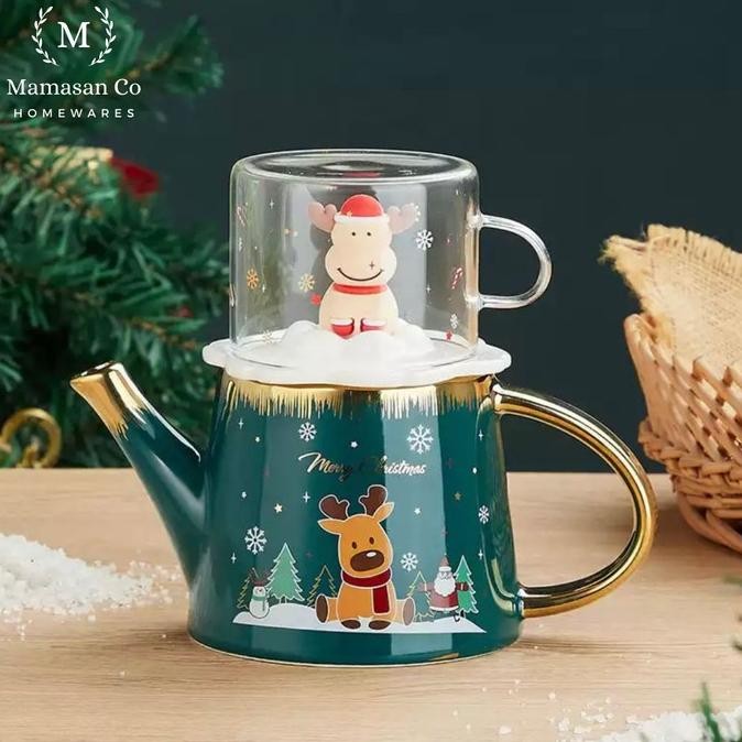 Jual Open DS] Rudy Christmas Ceramic Teapot & Cup | Gelas Natal Keramik ...