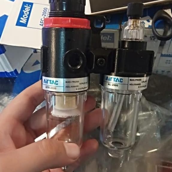 Jual 1/4 inch Filter regulator lubricator hitam airtac | Shopee Indonesia