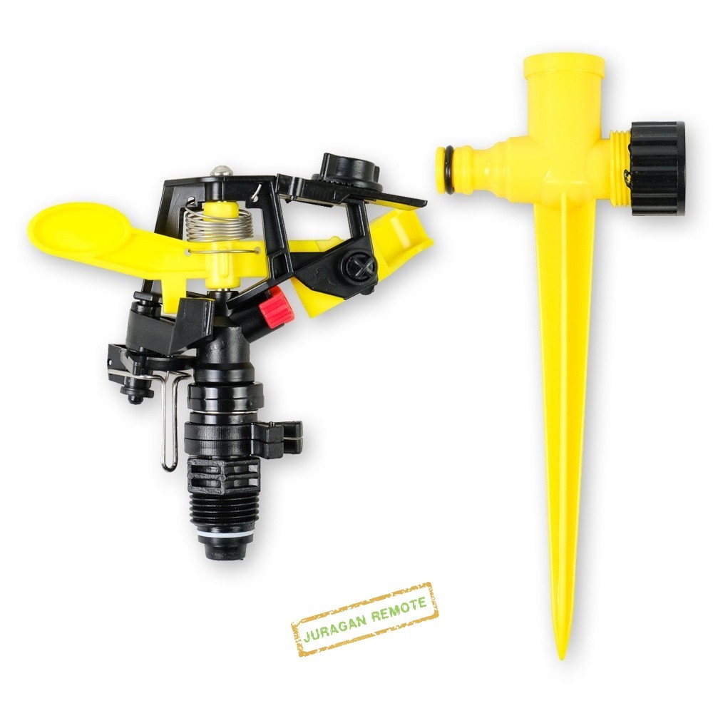 Jual Sprinkler Taman Rotasi 360 Rocking Arm Springkel Set Tiang Stand ...